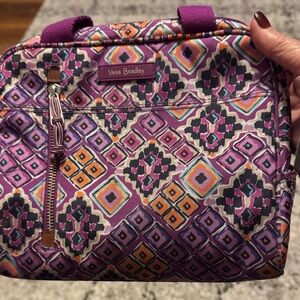 Vera Bradley “LightenUp Geometric Purple and Orange Lunch Bag